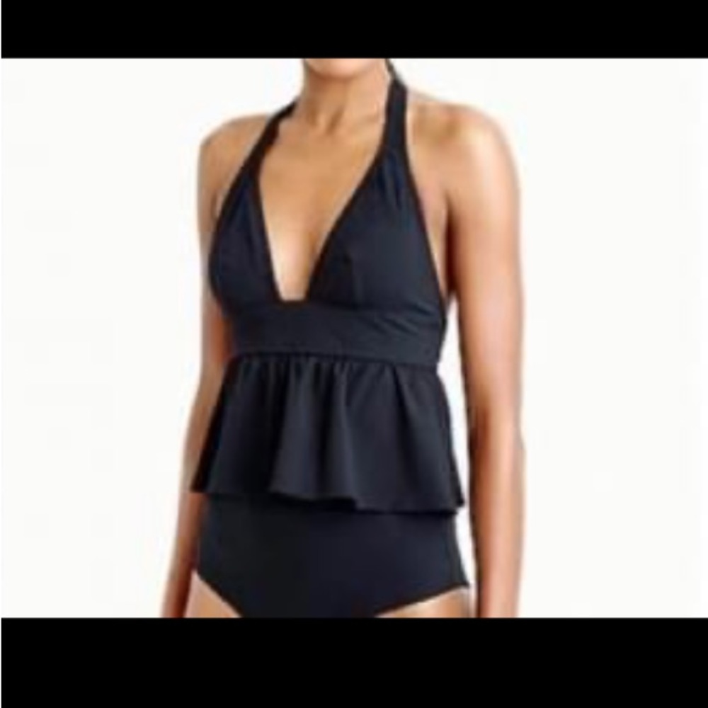 J. Crew Peplum Halter Swim Top XS